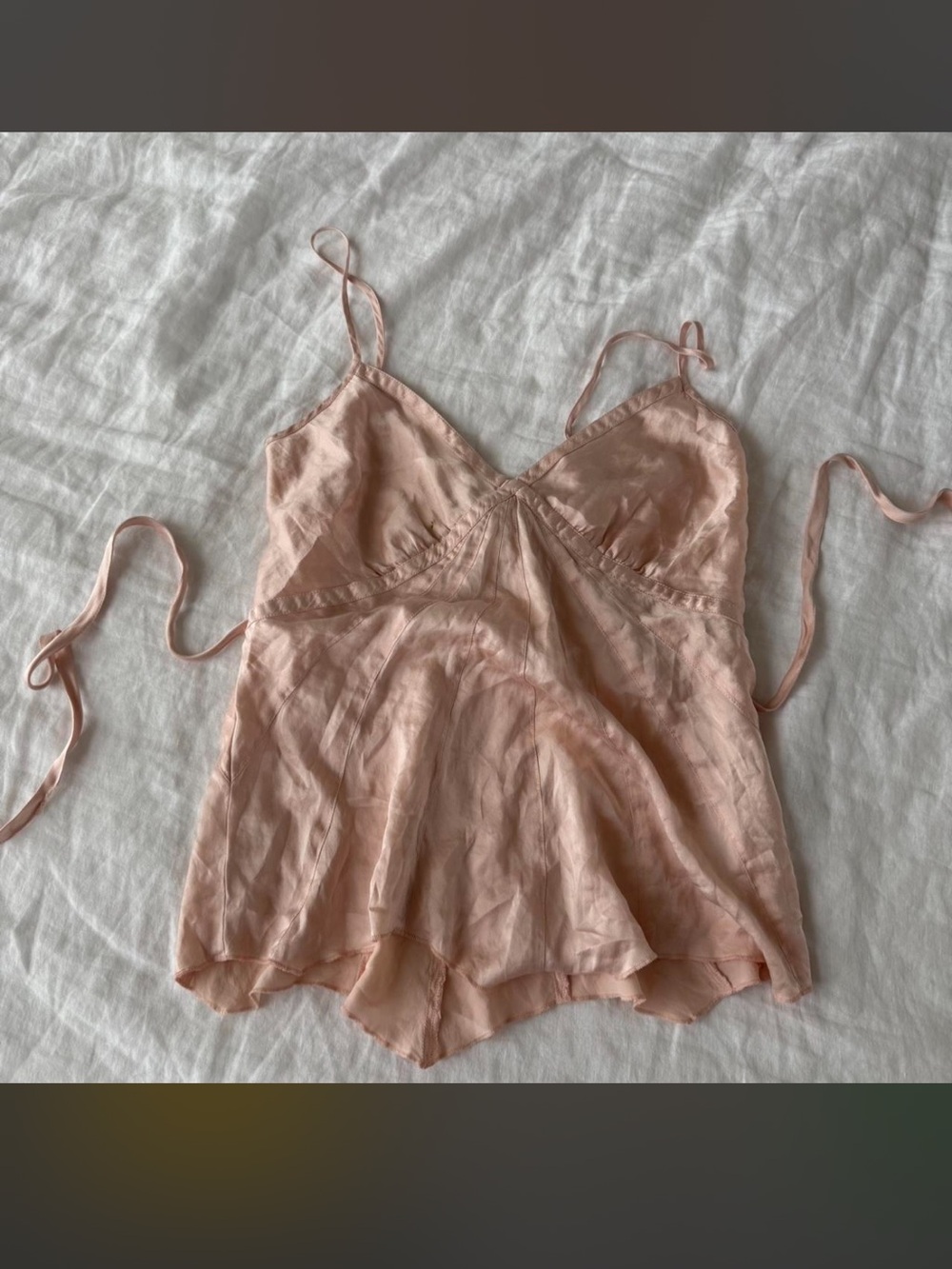 100% Silk Tie Back Tank Top